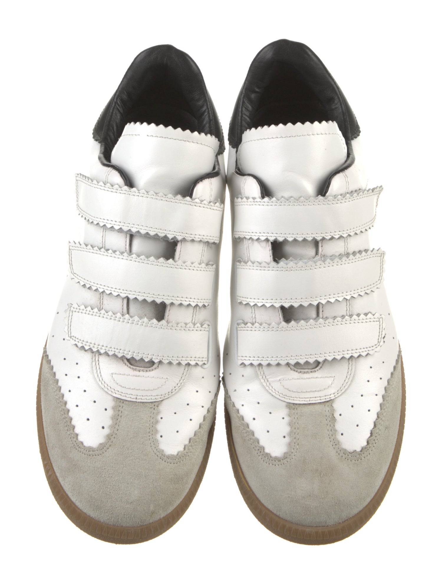 Isabel Marant Leather Colorblock Pattern Sneakers